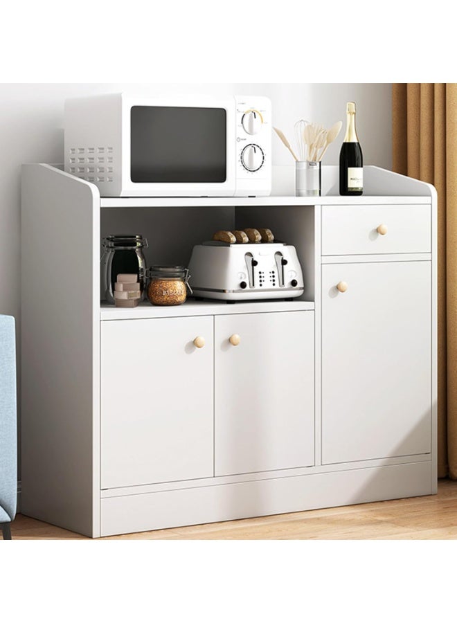 دولاب جانبي للتخزين في المطبخ من شاربدو زاوية قهوة عصرية بسيطة متعددة الوظائف مع درج واحد و3 رفوف قابلة للتعديل مناسبة للمطبخ وغرفة المعيشة الطعام أبيض - Image 2